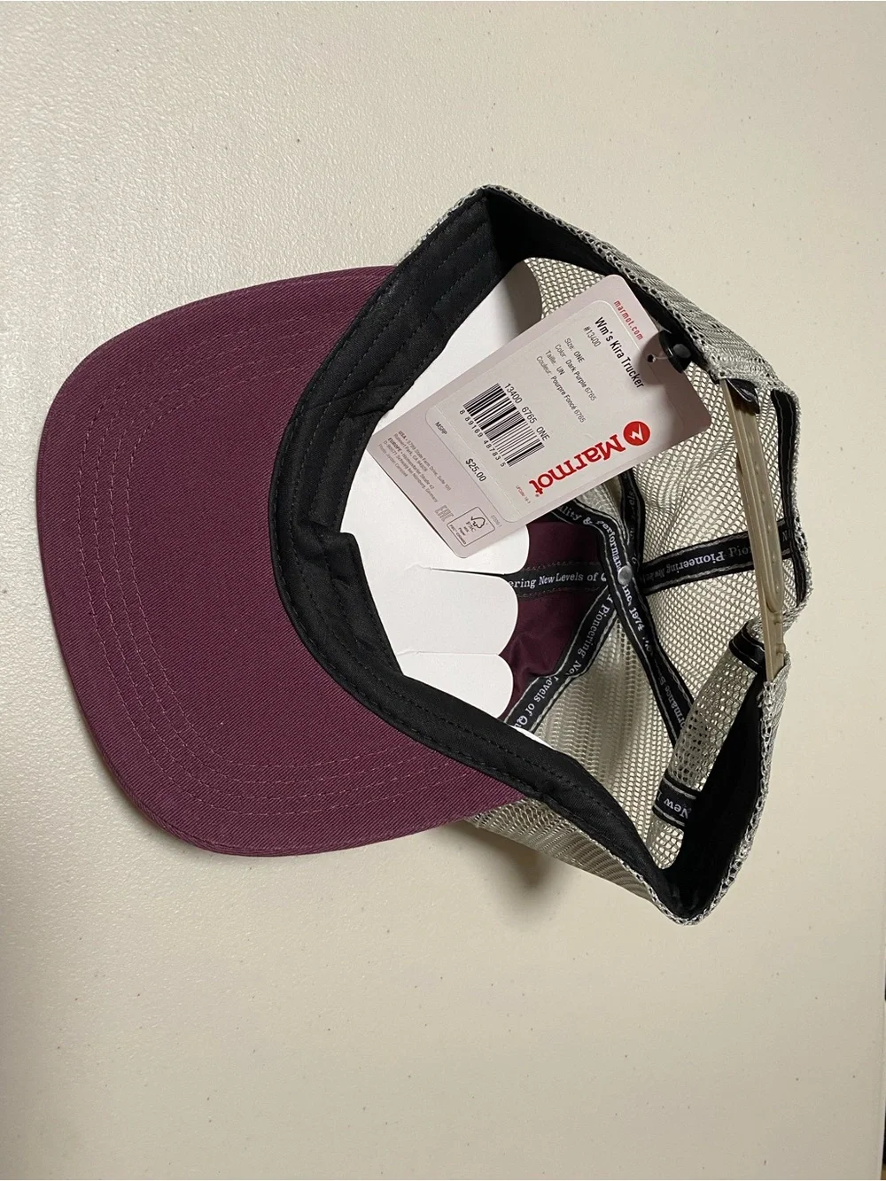 NWT Marmot  Purple & Gray Mesh Trucker Hat Unsex Size